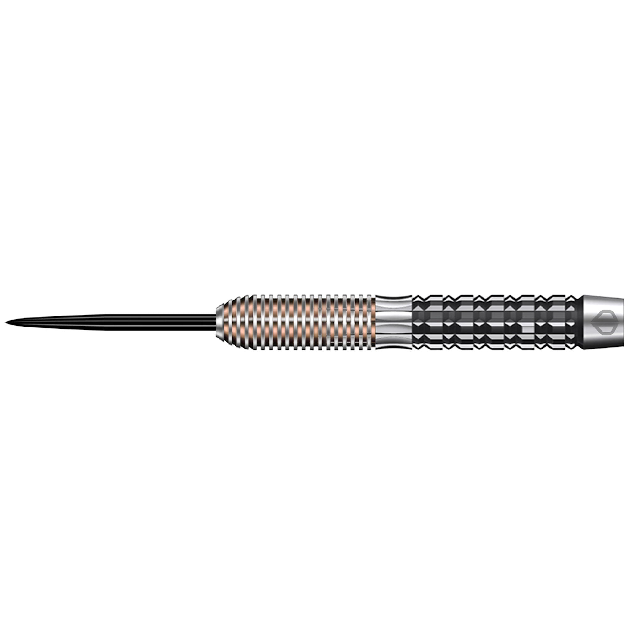 Datadart Zelos 95% Tungsten Darts close up of barrel on a white background