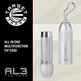 Silver multifunction tip case with keychain, Target Japan branding visible