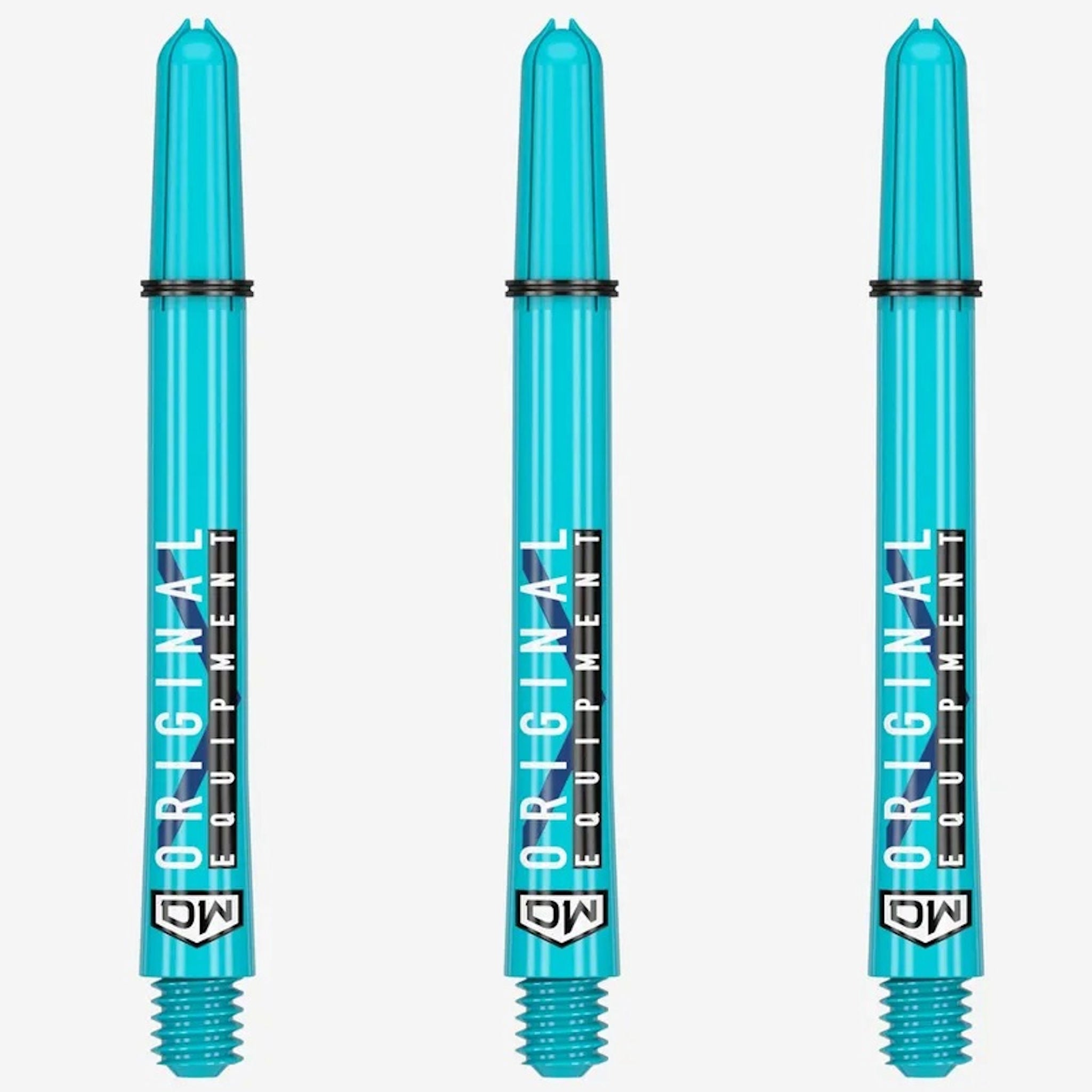 Clinch Nylon Shafts showing one set of teal colour shafts on white background