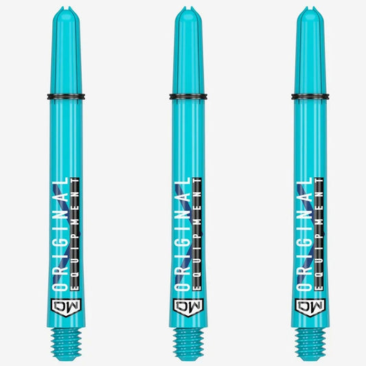 Clinch Nylon Shafts showing one set of teal colour shafts on white background