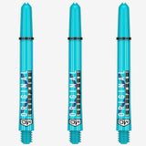 Clinch Nylon Shafts showing one set of teal colour shafts on white background