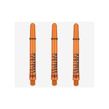 Three orange dart shafts with black 'ORIGINAL' printed vertically on the shafts, arranged side by side on a light gray background.