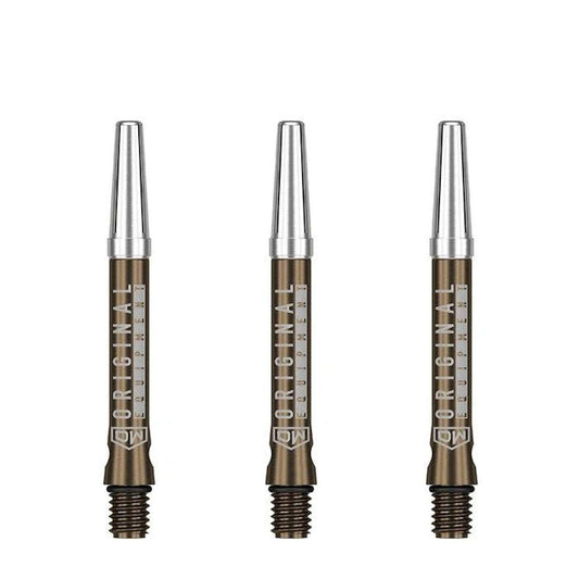 DW Top Spin V2 Shafts anodized aluminum dart shafts with free-spinning top for improved accuracy and consistency, set of 3