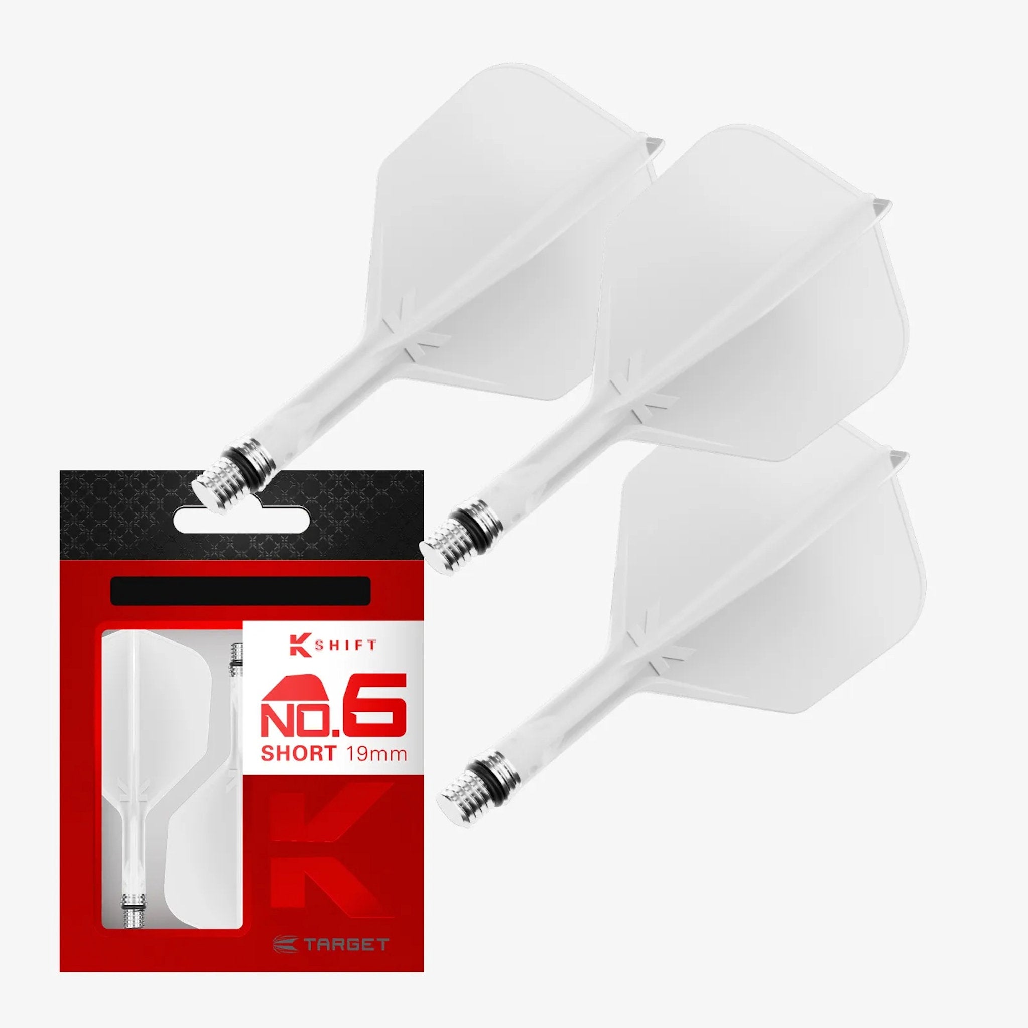K-Shift No.6 Flight & Shaft White system  with red and black packaging featuring 'K' branding on a white background