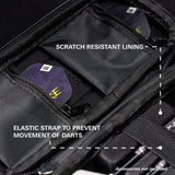 Takoma Ghost Luke Littler Wallet SCRATCH RESISTANT LINING AND ELASTIC STRAP TO PREVENT MOVEMENT OF DARTS.