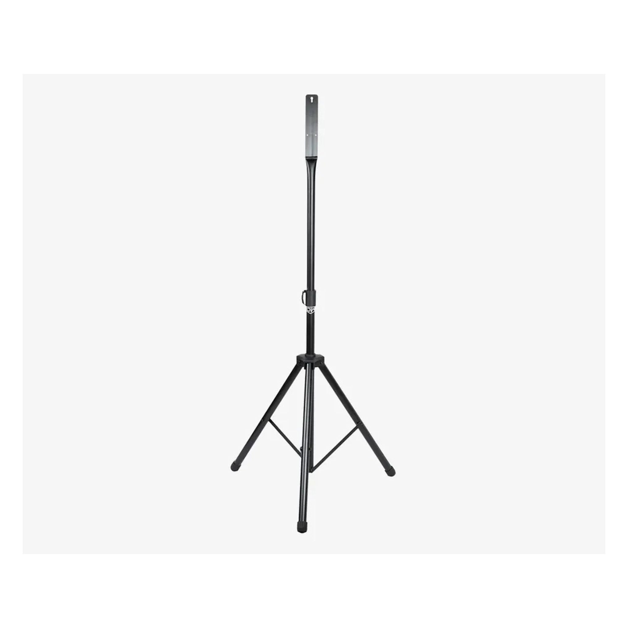 Powerplay Portable Dartboard Stand with a vertical pole and three legs, shown against a plain light gray background.