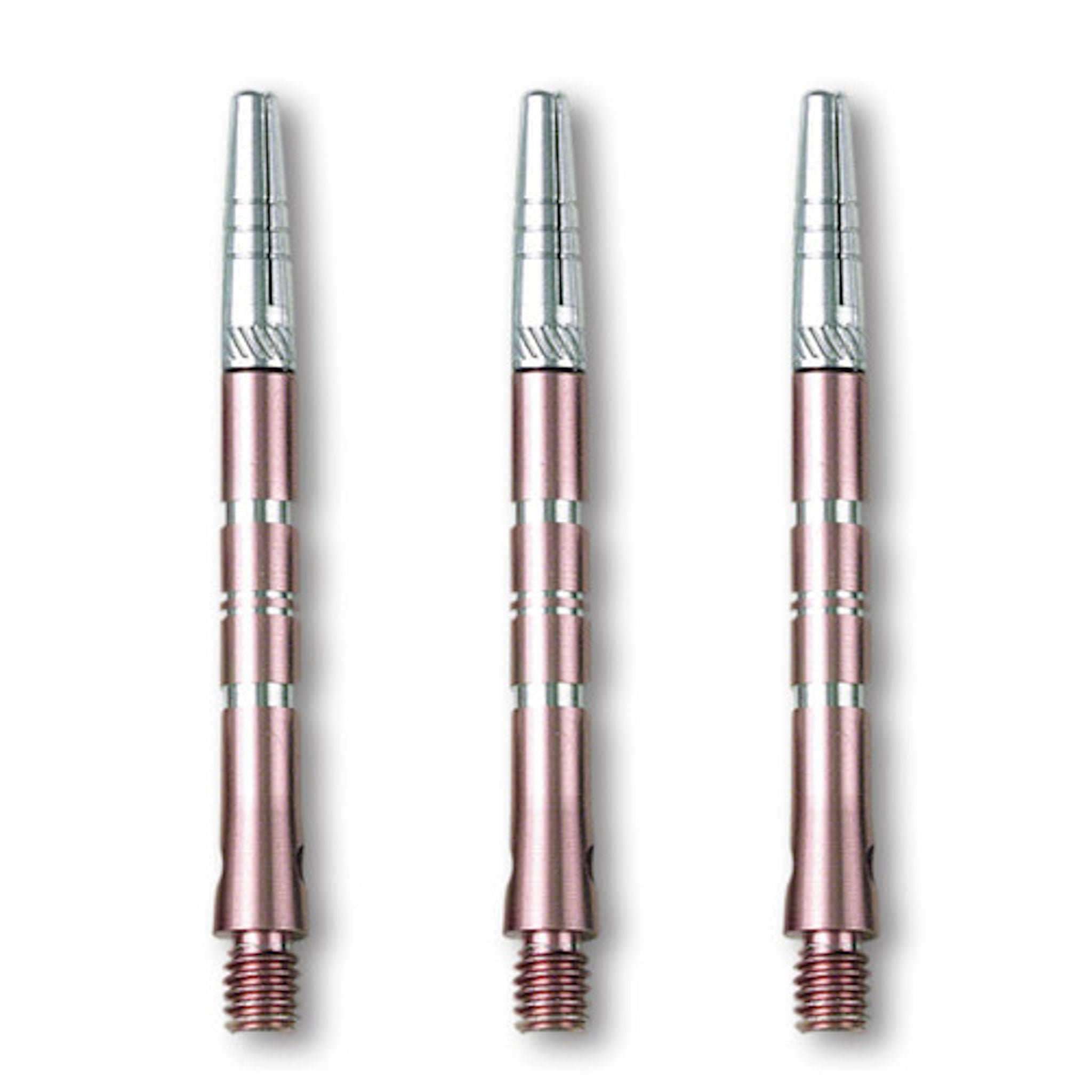 Three DW Top Spin Grooved Shafts pink with silver accents
