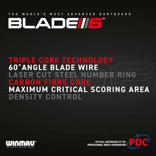 Winmau Blade 6 Triple Core hightlights