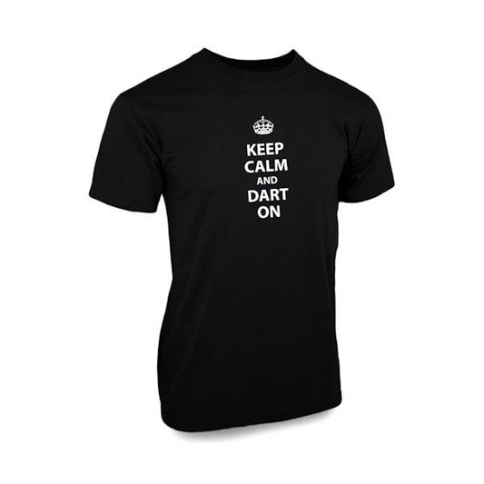 Adult Keep Calm and Dart On T-Shirt Black