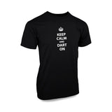 Adult Keep Calm and Dart On T-Shirt Black