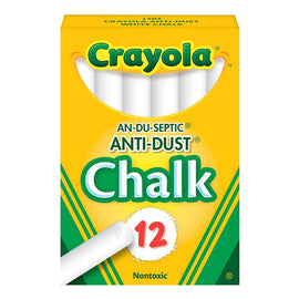 Crayola Nontoxic Anti-Dust Chalk  White 12