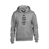 Adult Keep Calm and Dart On Hoodie Grey
