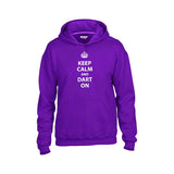 Adult Keep Calm and Dart On Hoodie Purple