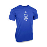 Adult Keep Calm and Dart On T-Shirt Blue